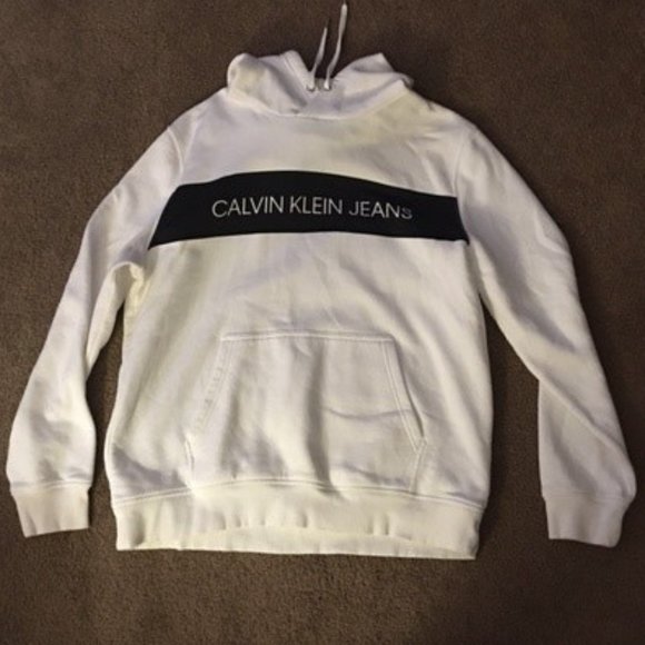 Calvin Klein Jeans Hoodie size Large, White - Picture 1 of 1